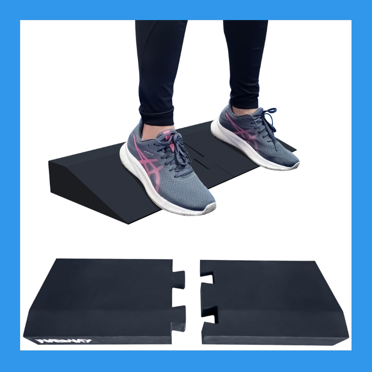 WABIWAY Squat Wedge Block -Slant Board for Squats -Heel Elevated Squat Wedge -Calf Raise block -Wedges for Squats-Great for foot and calf stretch- Ankle Stretcher - Workout equipment for physical therapy